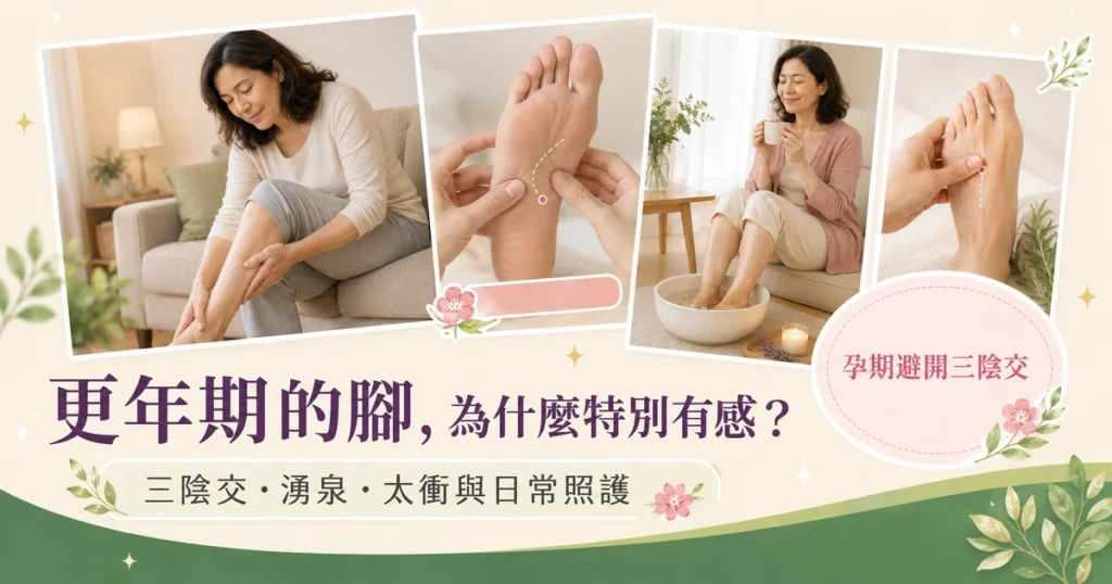 更年期女性傍晚坐在沙發邊揉小腿。
